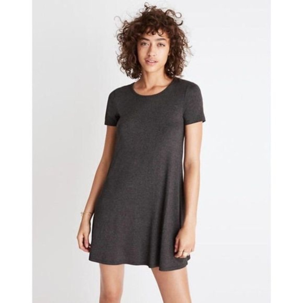 Madewell Short Sleeve Charcoal Swingy Tee Dress Size XS